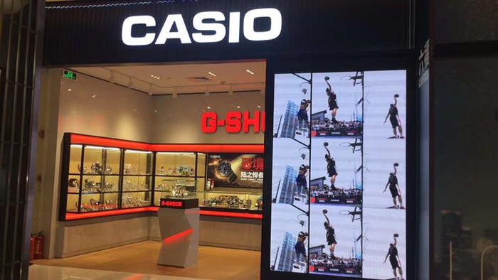 卡西欧手表专卖店室内P3显示屏品牌连锁